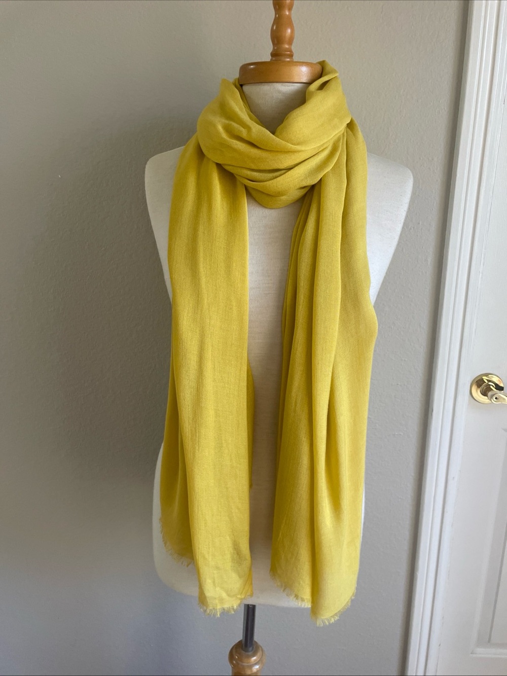 Marimekko Scarf Shawl Matilda 100% Viscose Yellow 80”x 39”Gently Used Condition